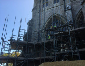 christchurch priory restoration scaffolding