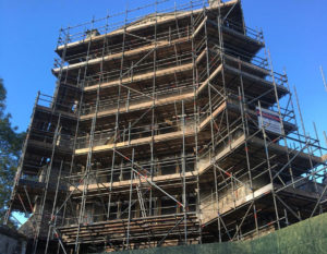 christchurch priory restoration scaffolding