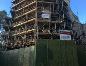 christchurch priory restoration scaffolding