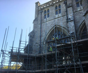 christchurch priory scaffolding